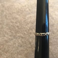 14k White Gold X and Heart Ring- size 8