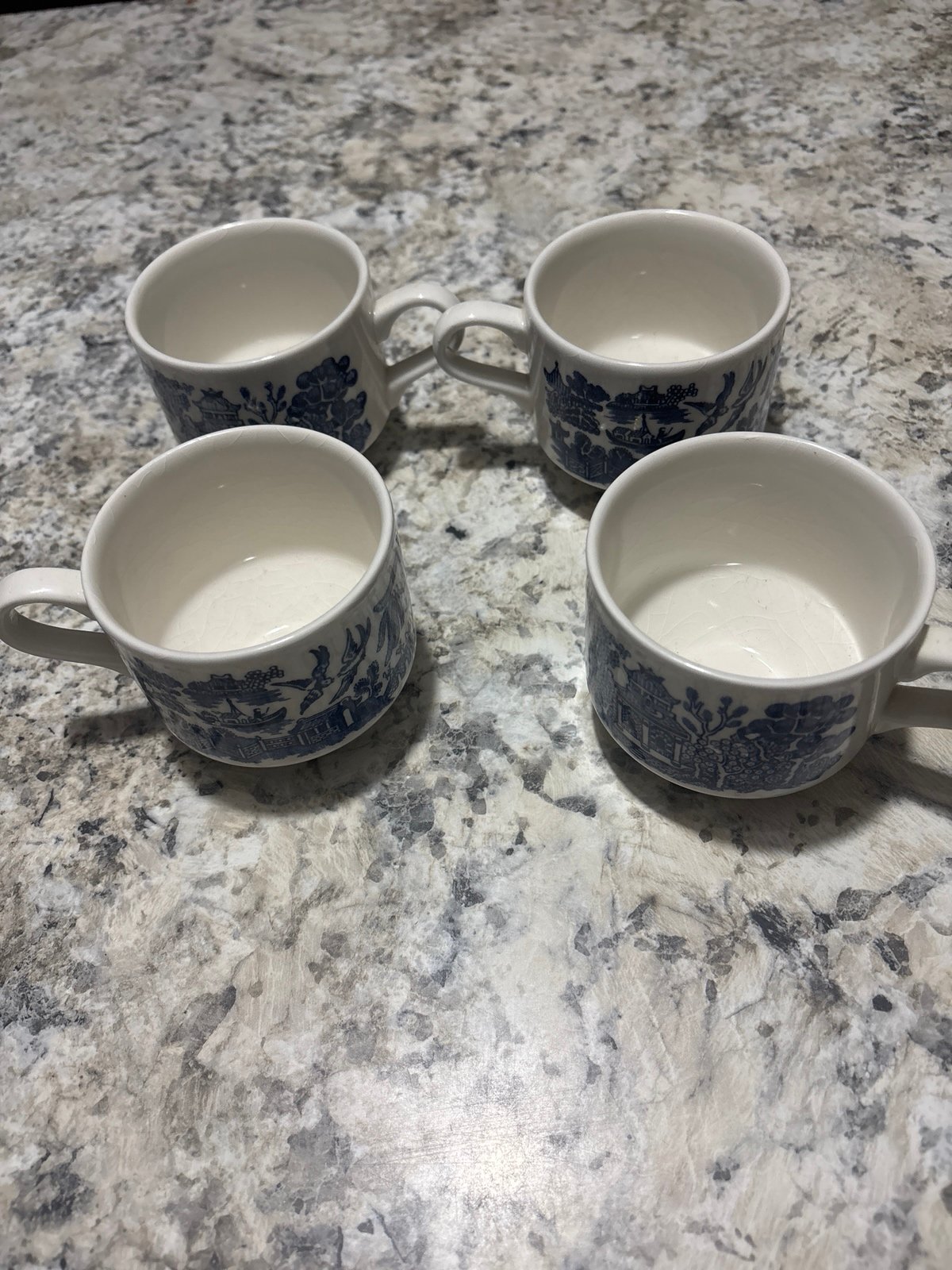 Churchill Blue Willow Coffee Mugs