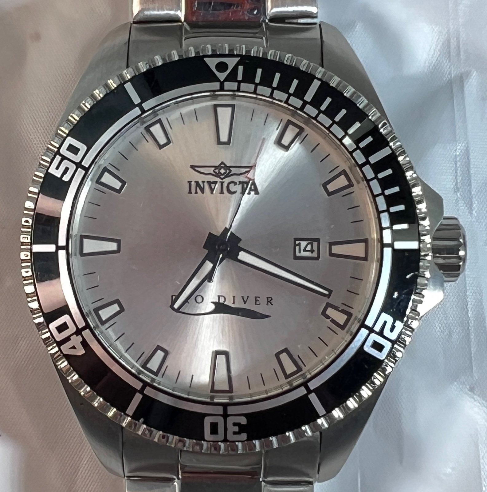 INVICTA 15183 Pro Diver Men Stainless Steel Black Bezel Blue Lume
