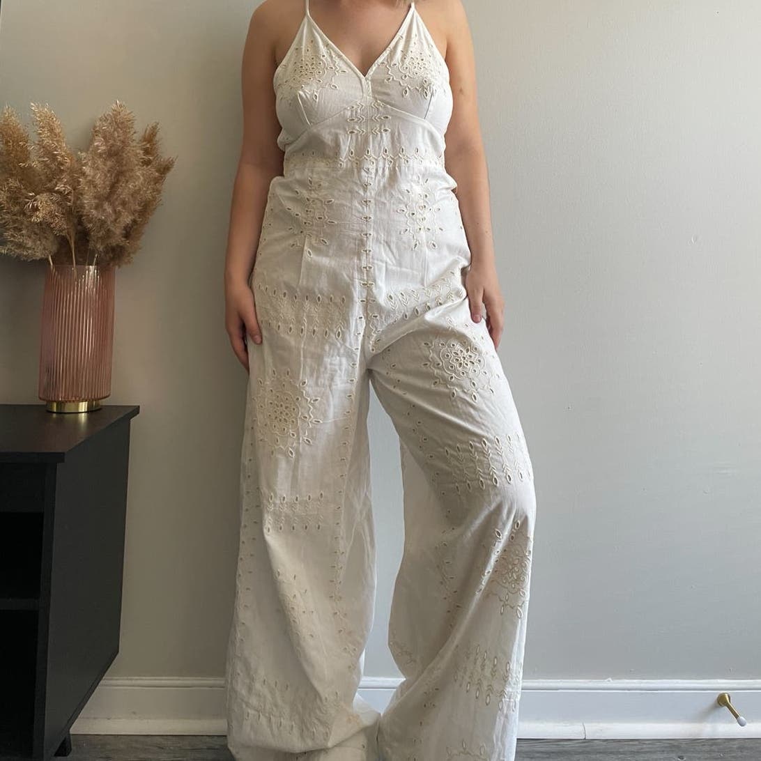 Ranna Gill Wide Leg Eyelet Jumpsuit