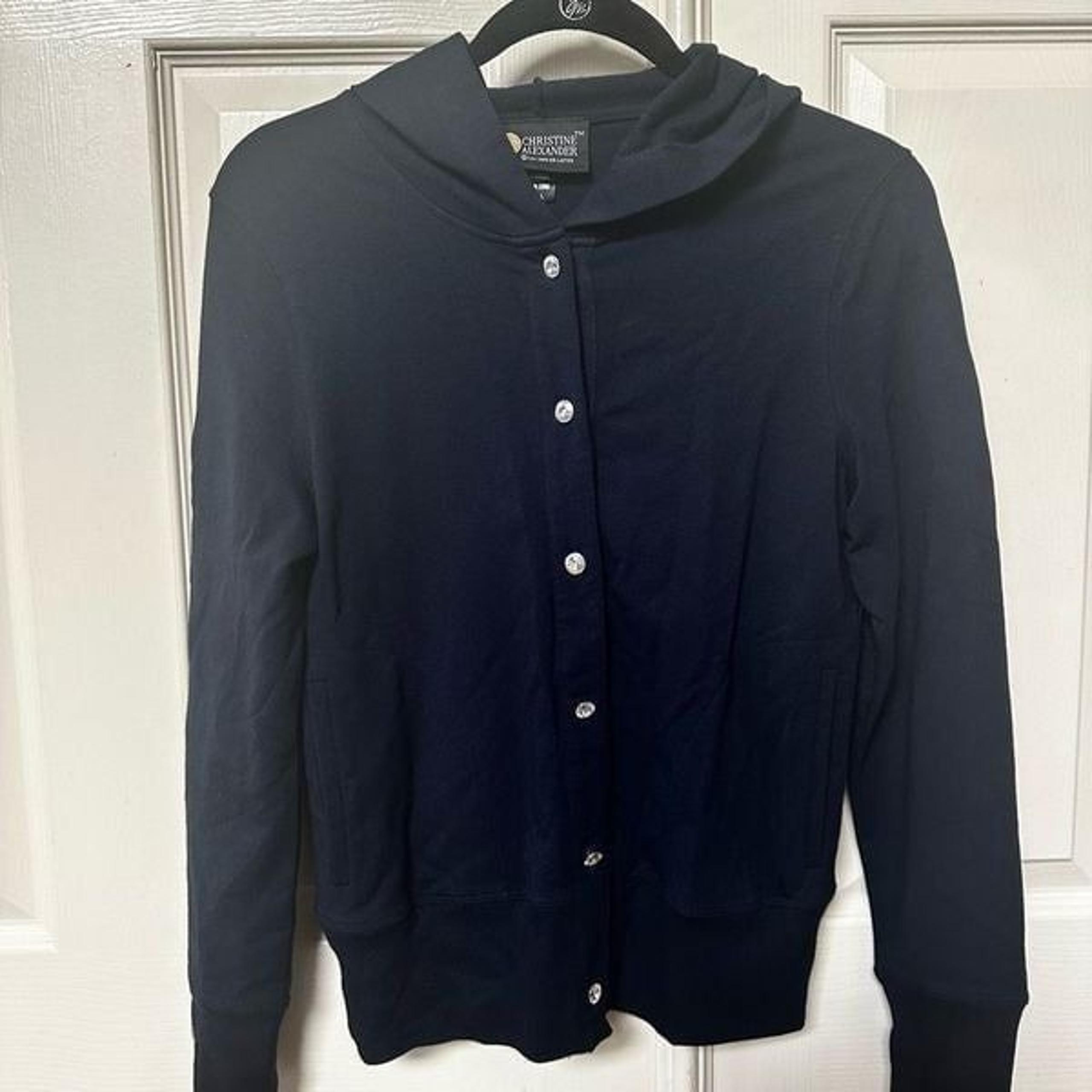 blue rhinestone button hoodie - Christine Alexander