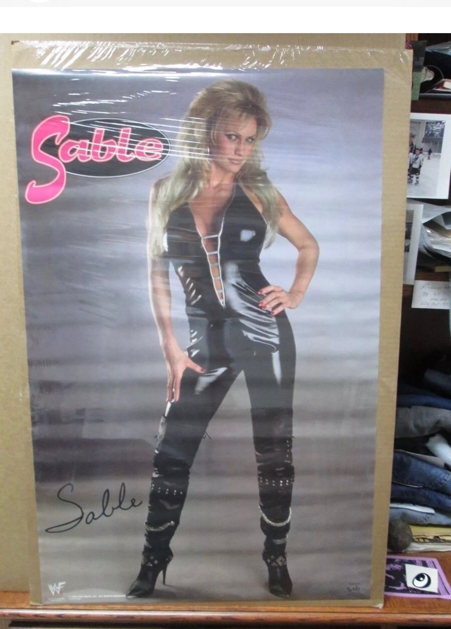WWE WWF Vintage 1998 Sealed Sable Poster Full Size Funky #3442 Wrestling
