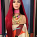 Big red christmas valantine long deep red h.d lace front wig