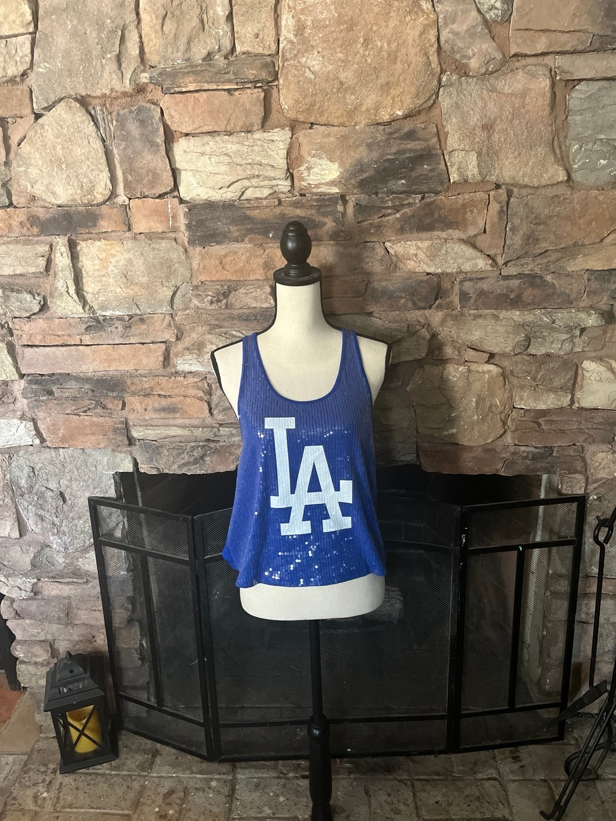 LA dodgers pink Victoria’s Secret bling tank top
