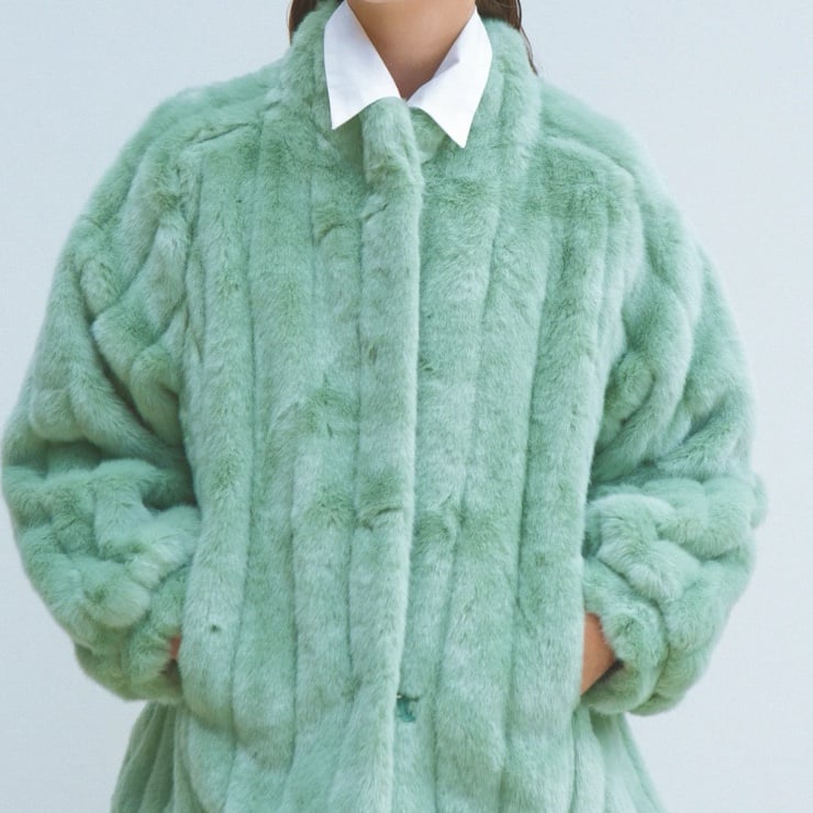 Green LOEIL faux fur Jacket