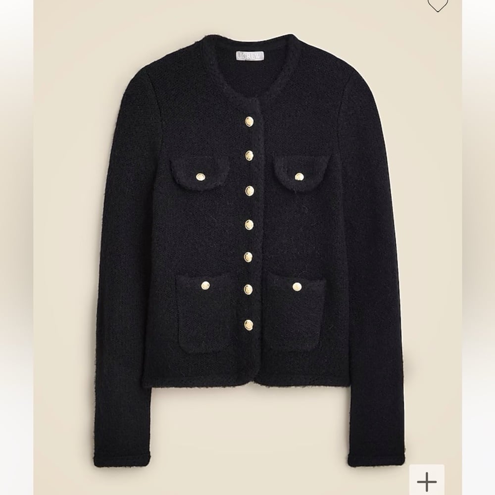 J.Crew Black Women’s Textured Sweater Lady Jacket NWT