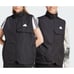 Adidas Puffer Vest Sz L Unisex Black Logo Full Zip Utility Vest Sporty Athletic