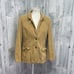 Vintage 1970s Panther Womens 13/14 2pc Tan Corduroy Blazer Jacket Skirt Set