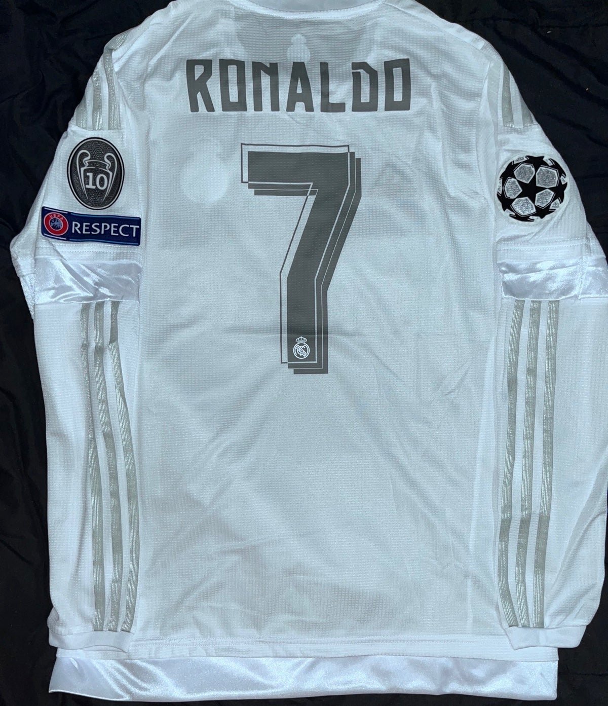 15/16 Real Madrid Ronaldo #7 UCL Final Home Jersey Large slimfit