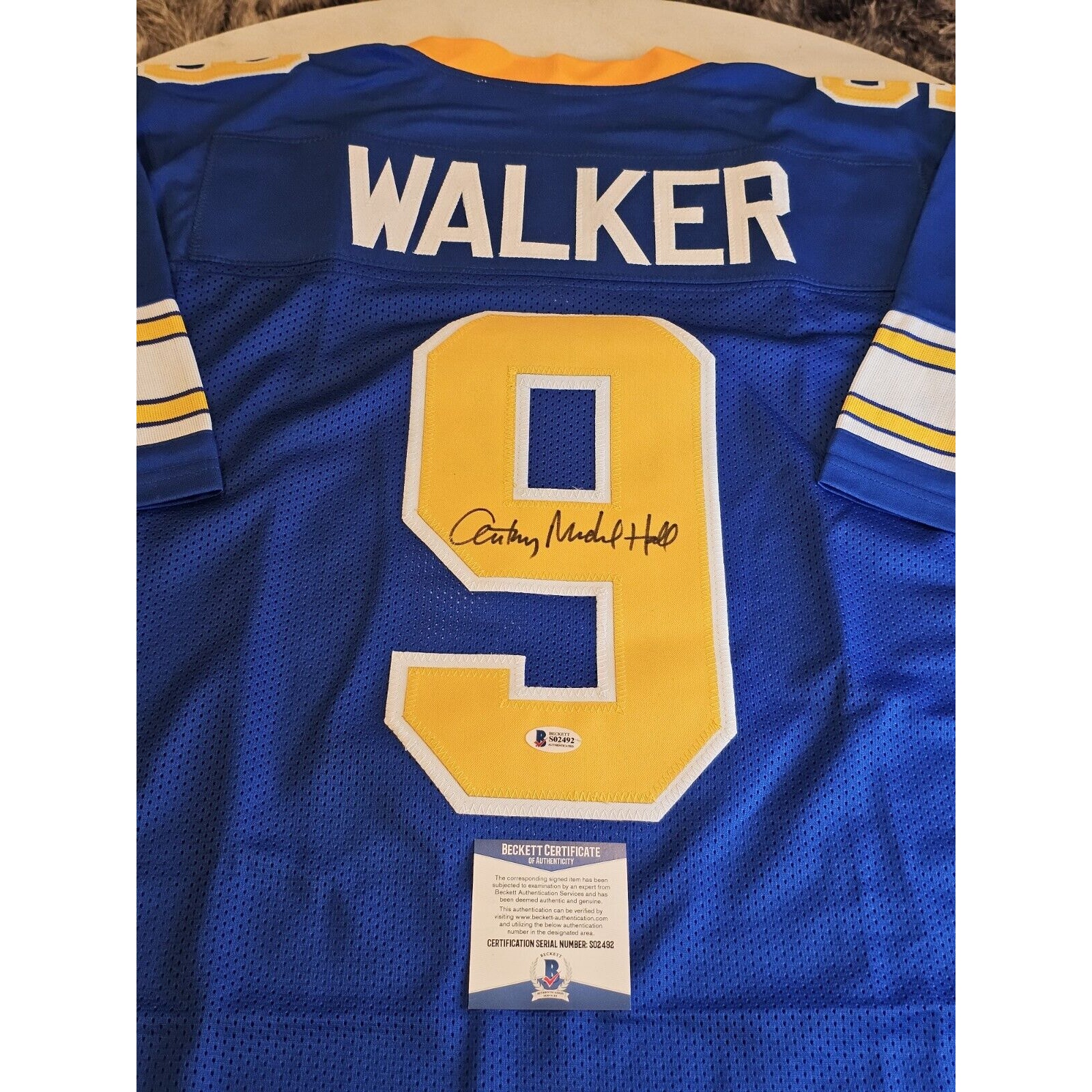 Anthony Michael Hall Signed Auto Autograph Johnny Walker Jersey Beckett BAS COA