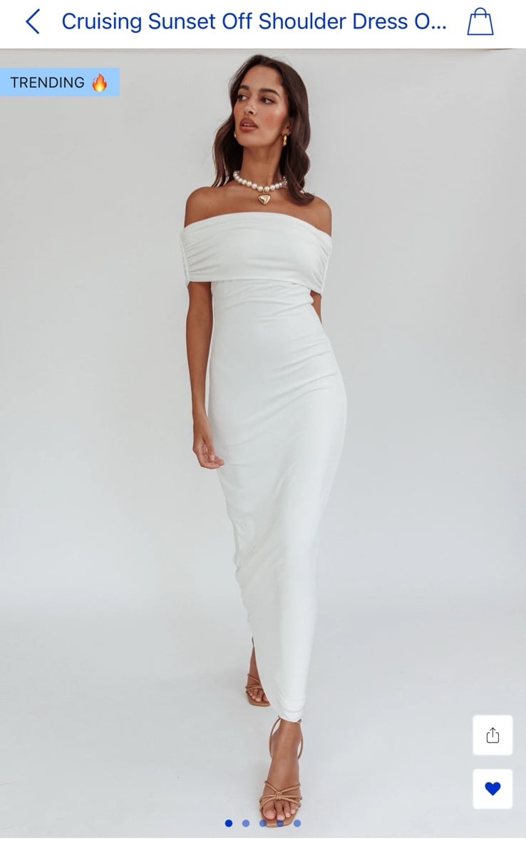 Selfie Leslie white off the shoulder dress