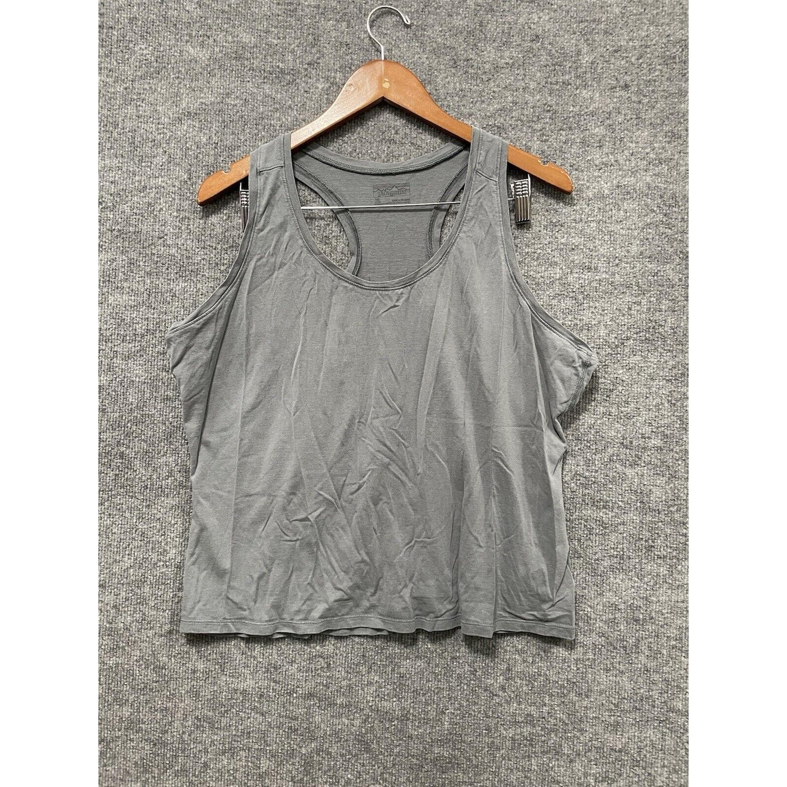 Patagonia Womens Size XL Gray Tank Top Side Current Athletic Hike Gym Workout