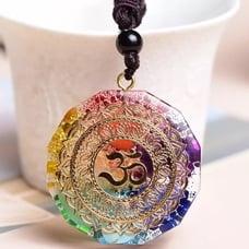Natural Gemstone Pendant Necklace-Healing 7 Chakra Crystal Reiki Chakra Necklace