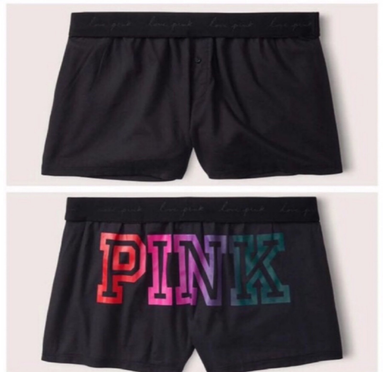 VS PINK PINK FLANNEL SLEEP BOXY SHORT S