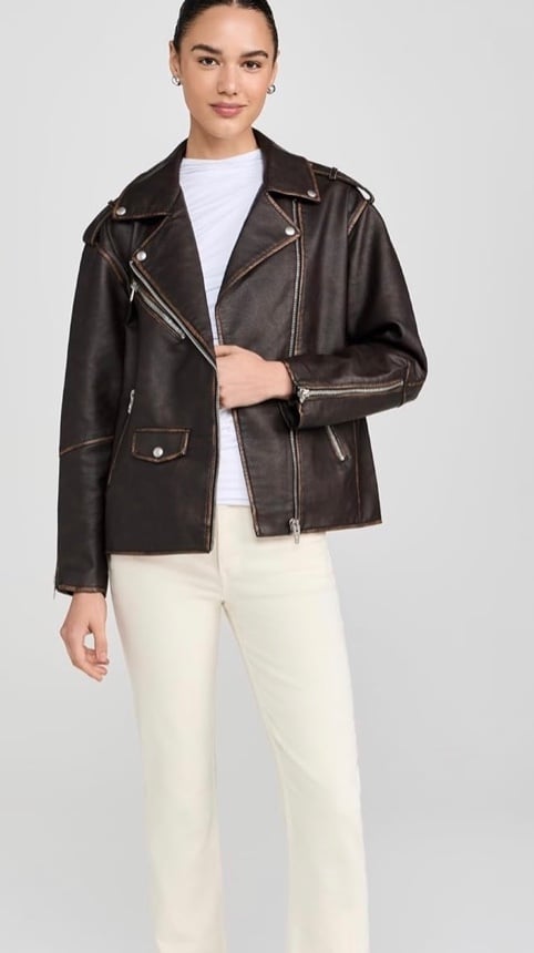 NEW BLANK NYC STILL MINE FAUX BIKER JACKET XS