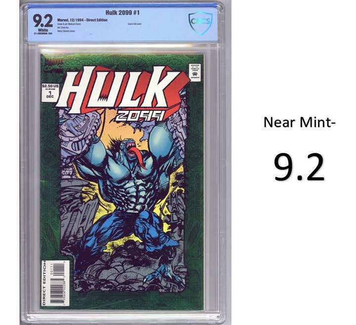 Hulk 2099 #1 - Death of Gawain in Green Foil Cover! CBCS 9.2 - Brand New Slab!