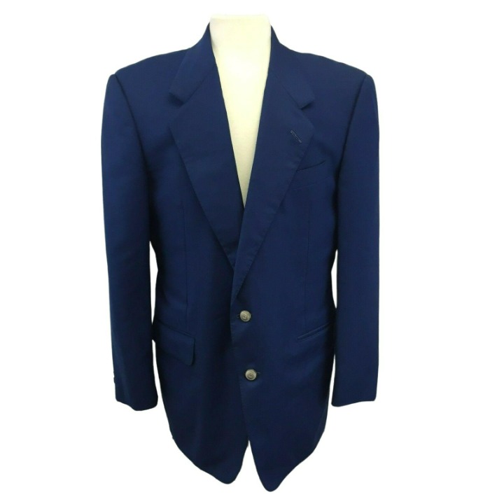 Hickey Freeman Blazer Mens 42R Blue 2 Button Single Vent Sport Coat Suit Jacket