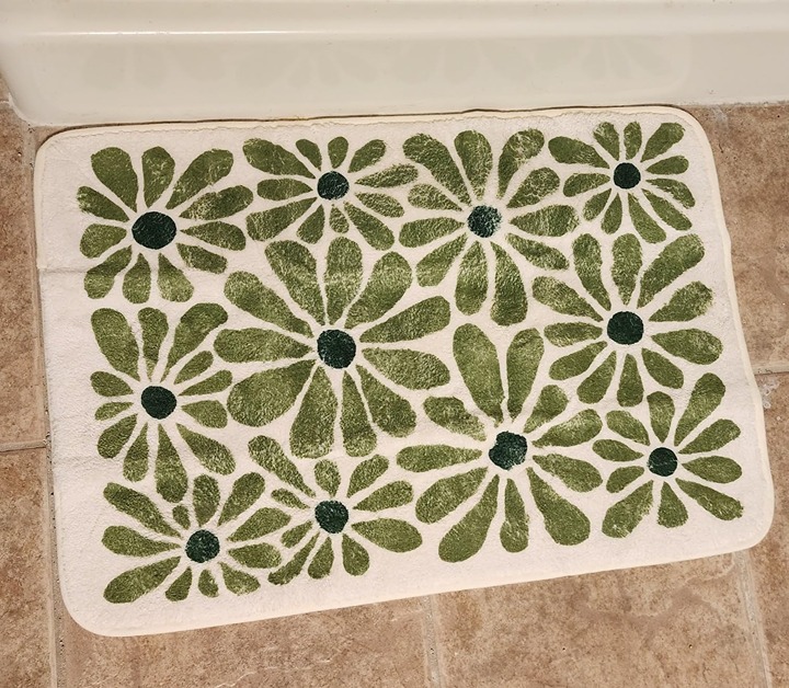 Green Bathroom Rugs Bath Mat, Microfiber Fluffy Soft Floor Mats for Bathroom