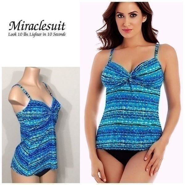 Miraclesuit blue tankini top. 8. NWT