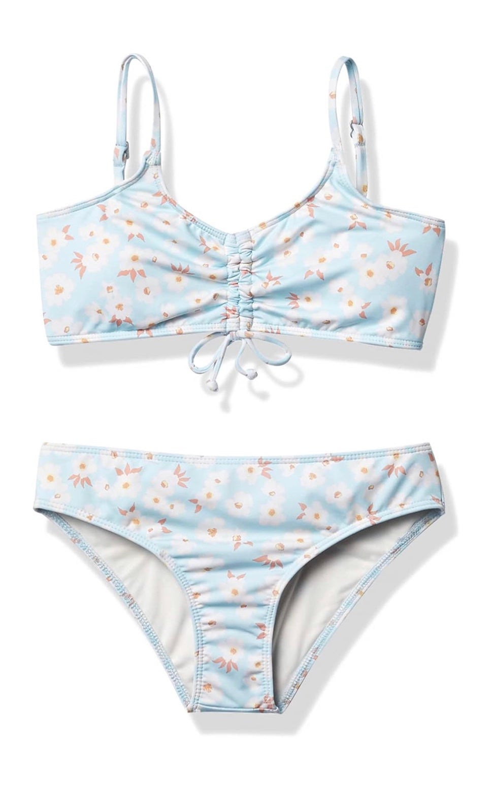 Billabong Girls' Drawstring Tank Two Piece Swim Set Size 6 Dream Blue Floral