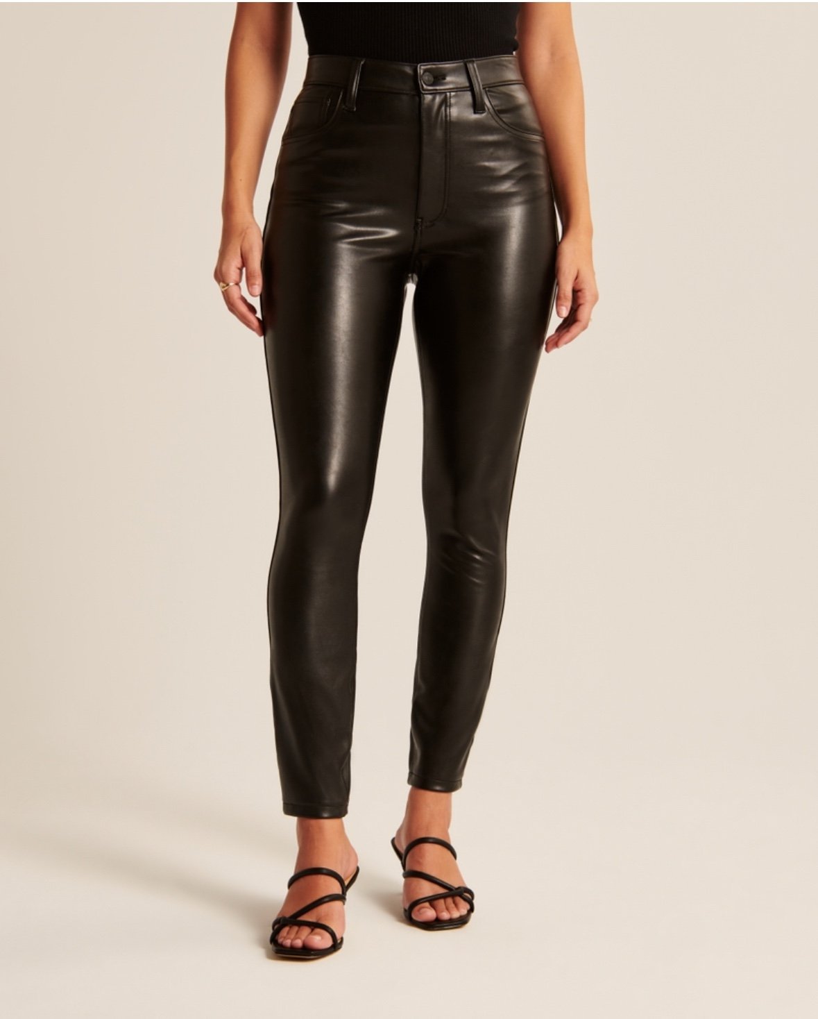 Abercrombie black leather pants