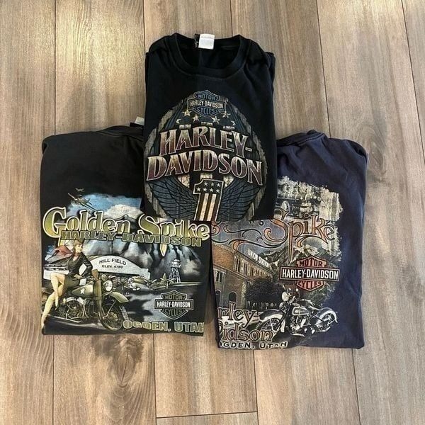 Lot of 3 Harley Davidson Motorcycle Casual Shirts Men 3XL