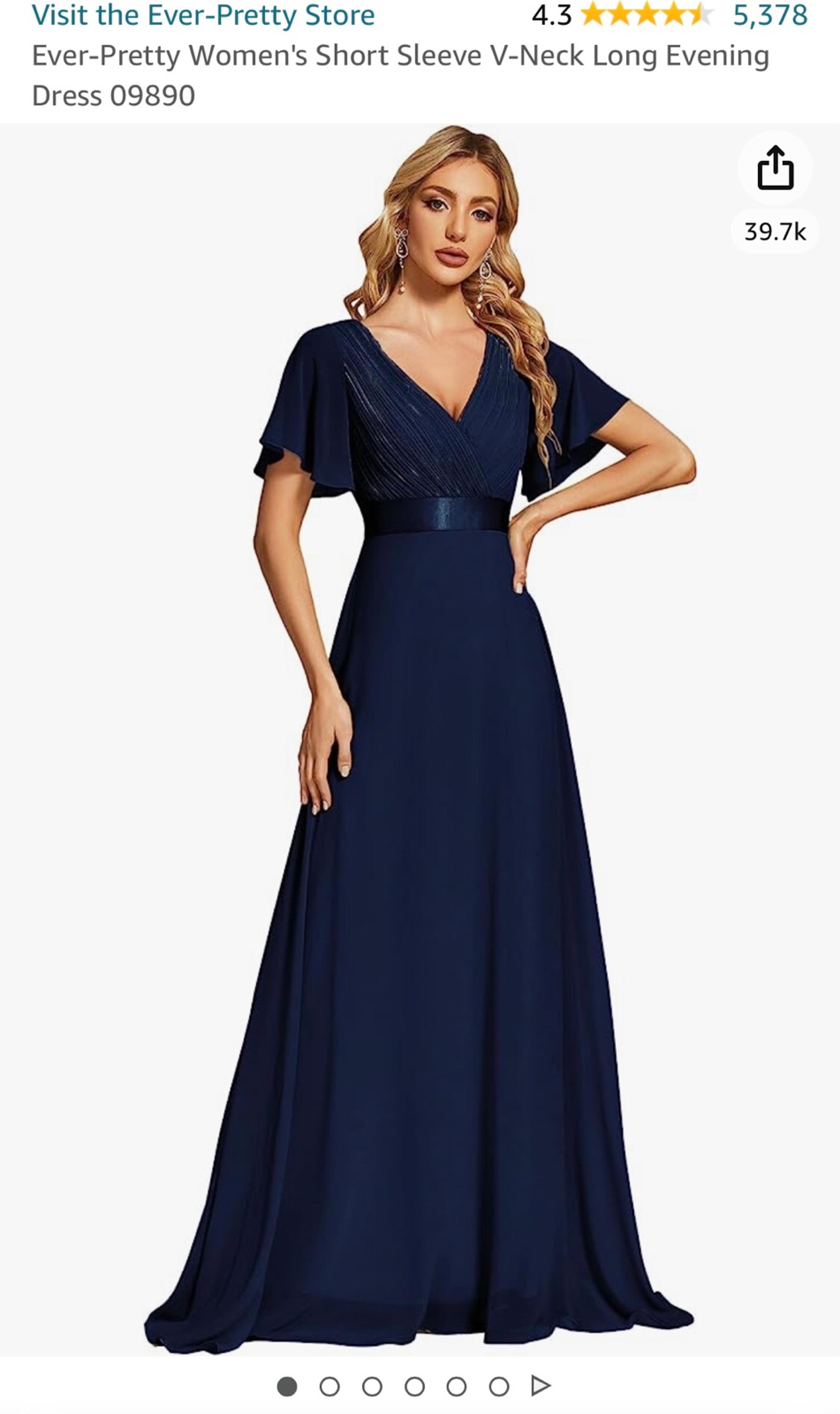 Ever-Pretty Women's Short Sleeve V-Neck Long Evening Dress