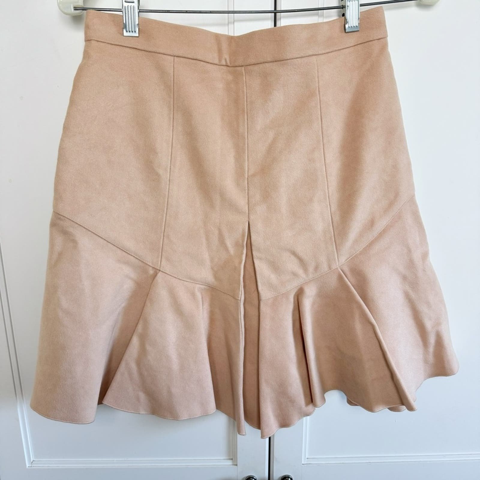 Isabel Marant Pink Mini Skirt Fluted Parma Pleated Faux-Suede Sz 6