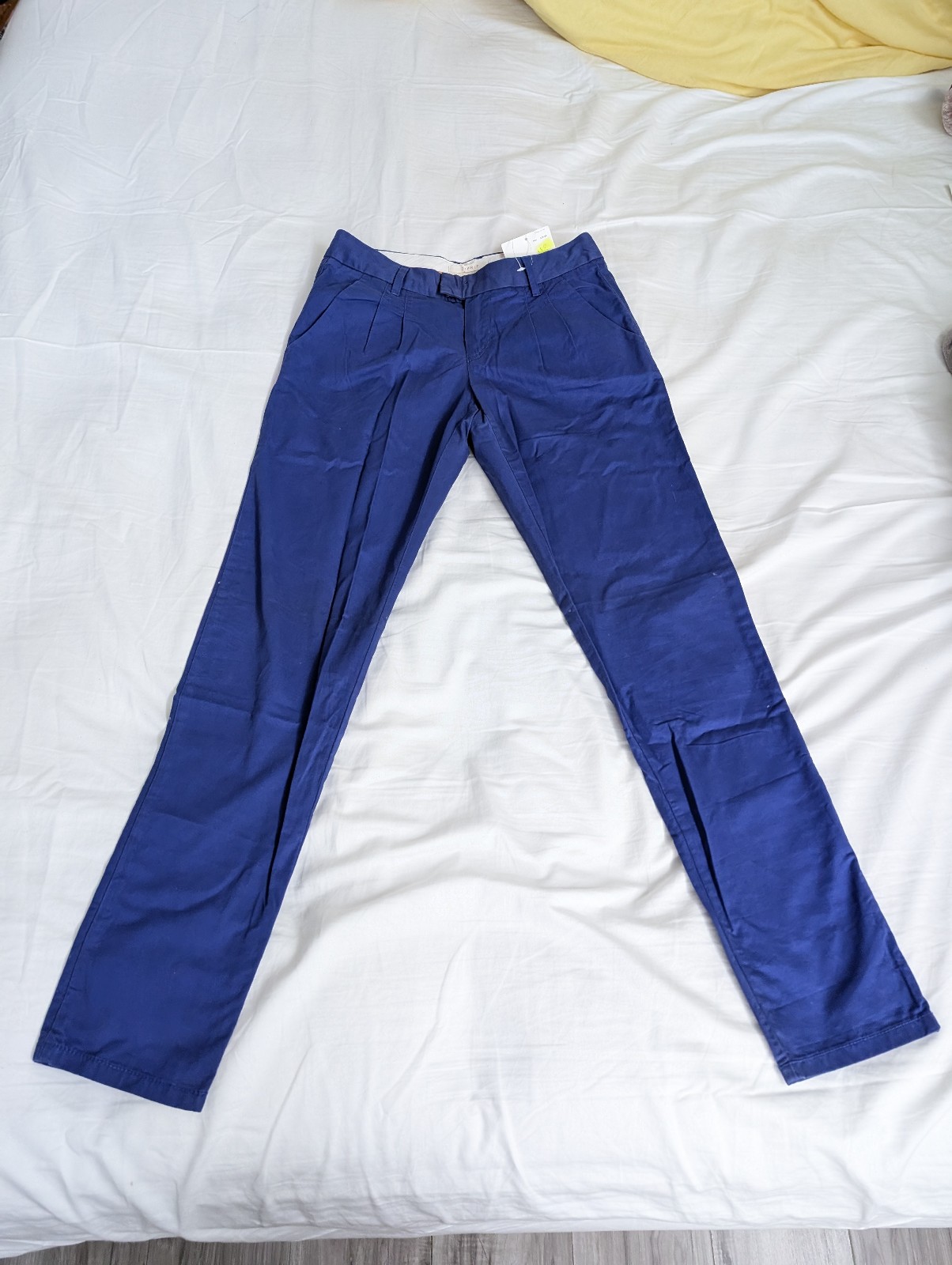 NWT vintage Esprit women's pleated chino pants,100% cotton, cobalt blue, size 2