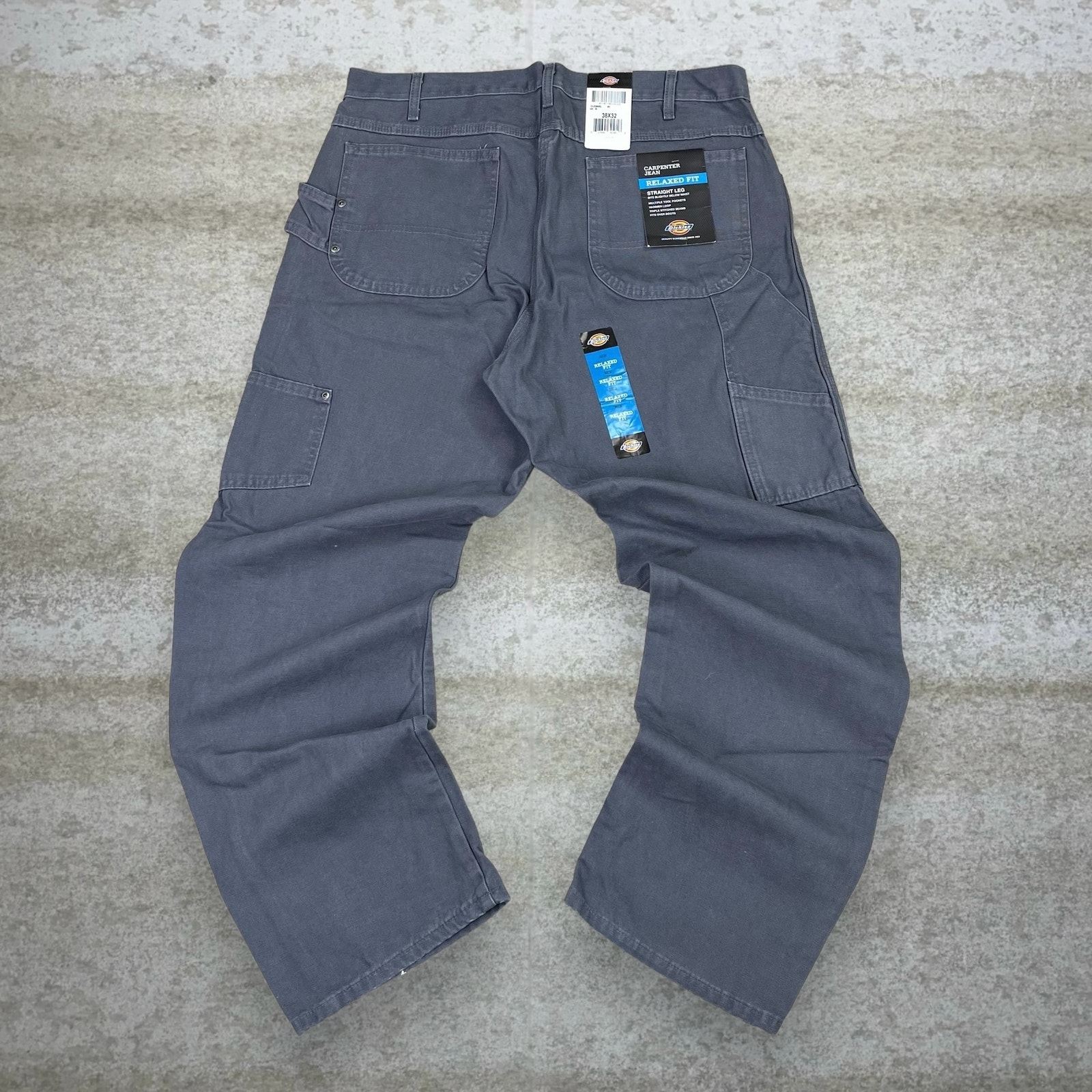 Dickies Carpenter Pants Grey Cotton Canvas Baggy Wide Leg Fit NWT