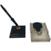 Vintage Sheaffers Black Fountain Pen Glass Base Inkwell Desk Stand Writing Set