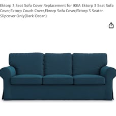 Slipcover, fits Ikea Ektorp 3-seat sofa, Color: Peacock