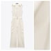 NWT. Zara Cream Satin Effect Sleeveless Cargo Jumpsuit. Size M.