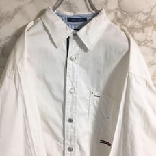 Tommy Jeans One-Point Embroidery Back Logo Cotton Shirt White L☆