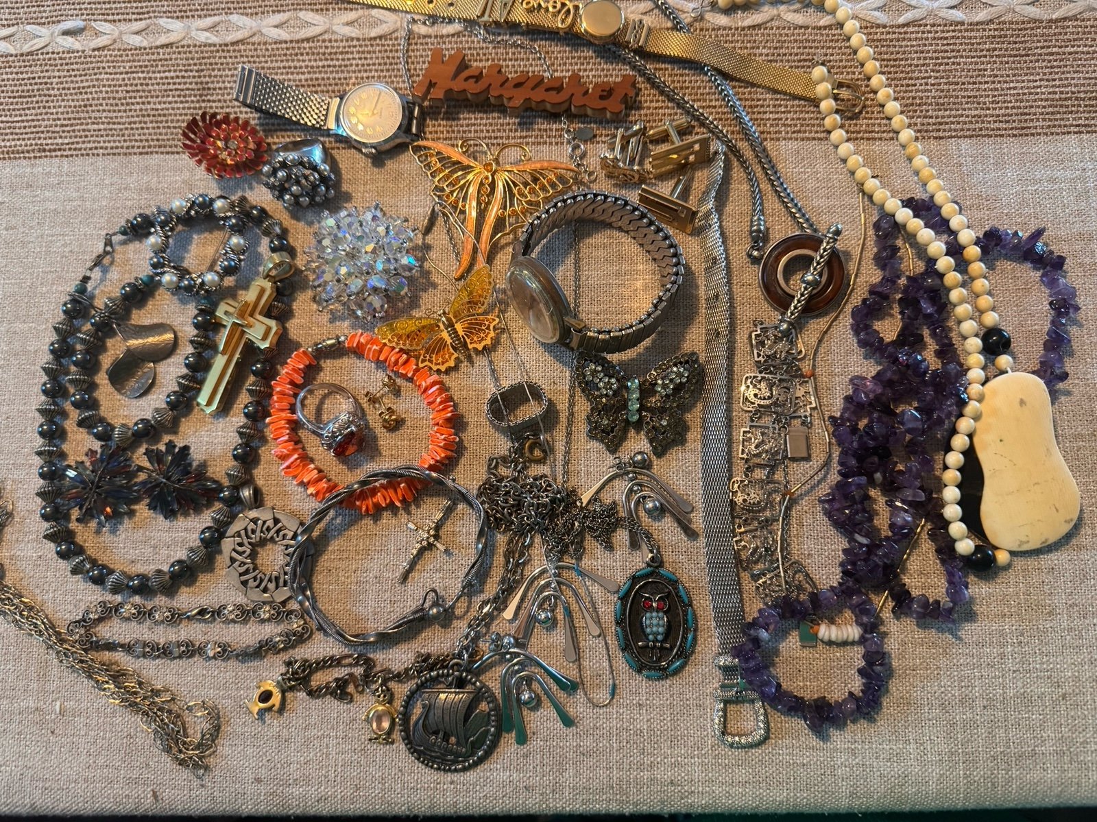 Vintage Jewelry lot with some Sterling