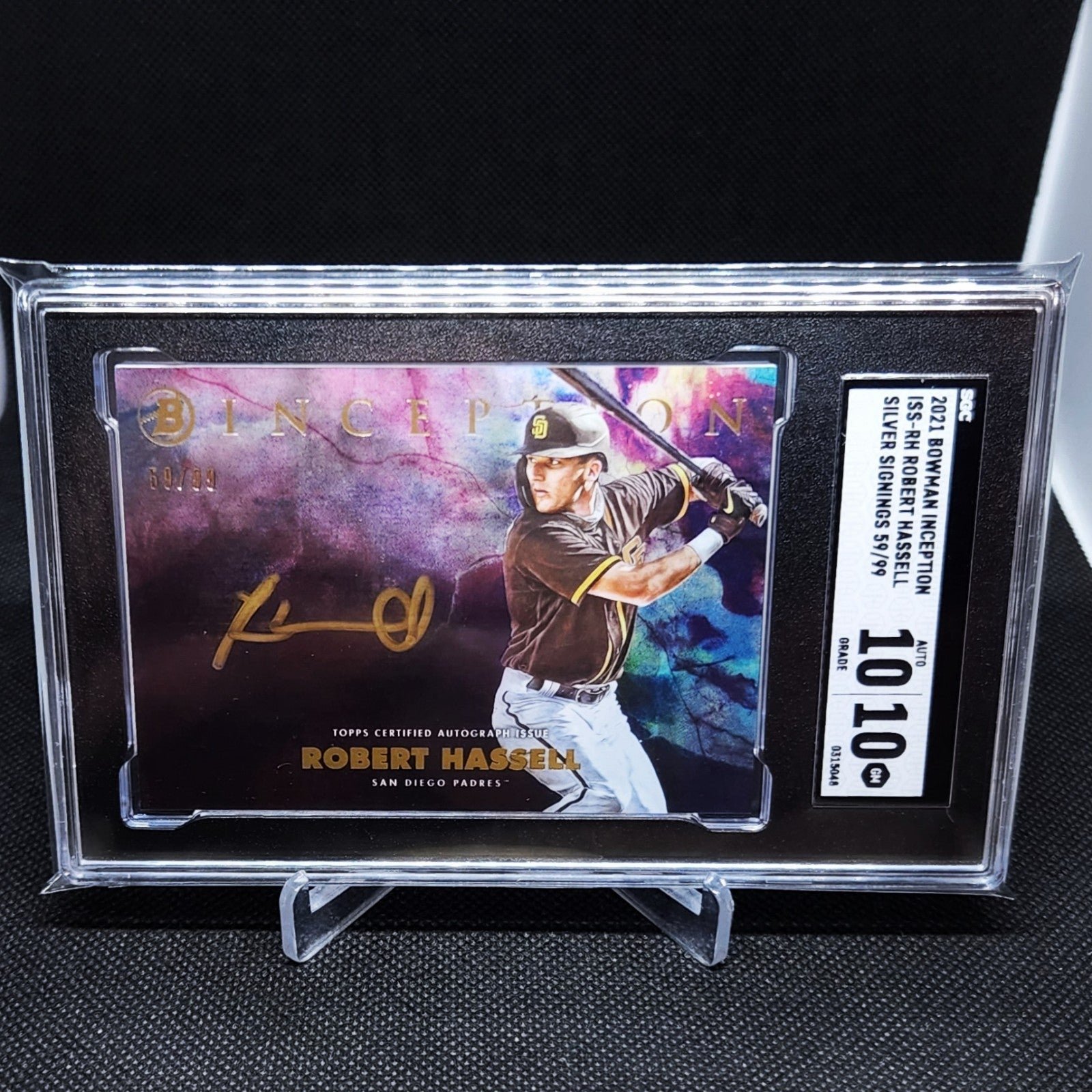 2021 Bowman Inception Robert Hassell Silver Signings Auto /99 SP Padres Gem Mint