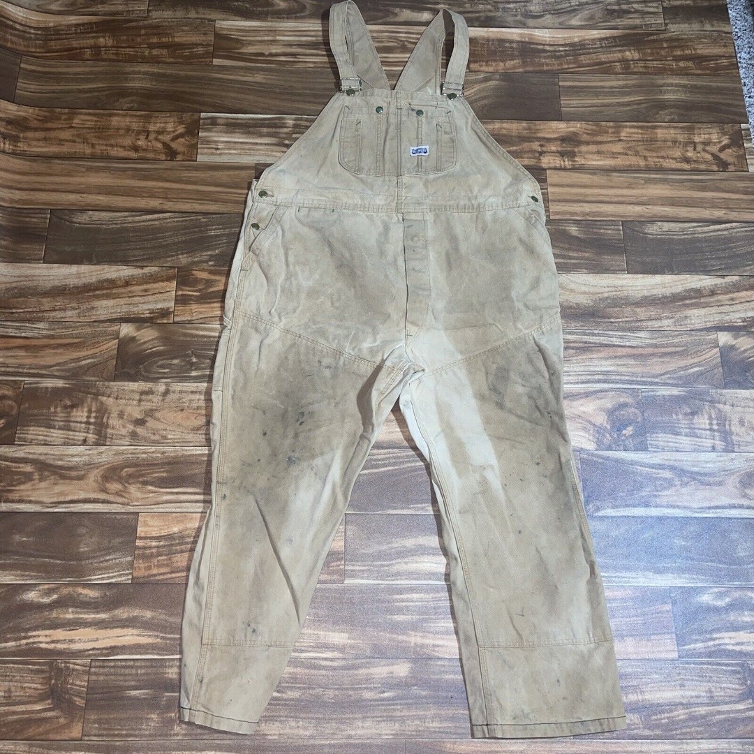 Vintage Big Smith Bib Overalls 50x28 Mens Distressed Workwear Carpenter Farm