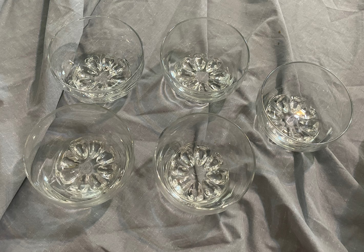 Italian Crystal Dessert bowls set 5