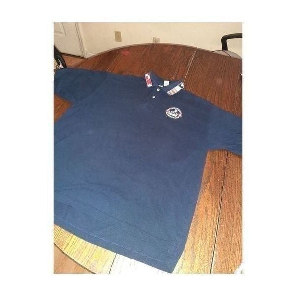 EUC Men's XL Navy Blue Disney Yacht Club Resort Short Sleeve Polo Casual Shirt