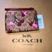 NWT COACH Wristlet Wallet Corner Zip In Signature Canvas w Cherry Print CZ450