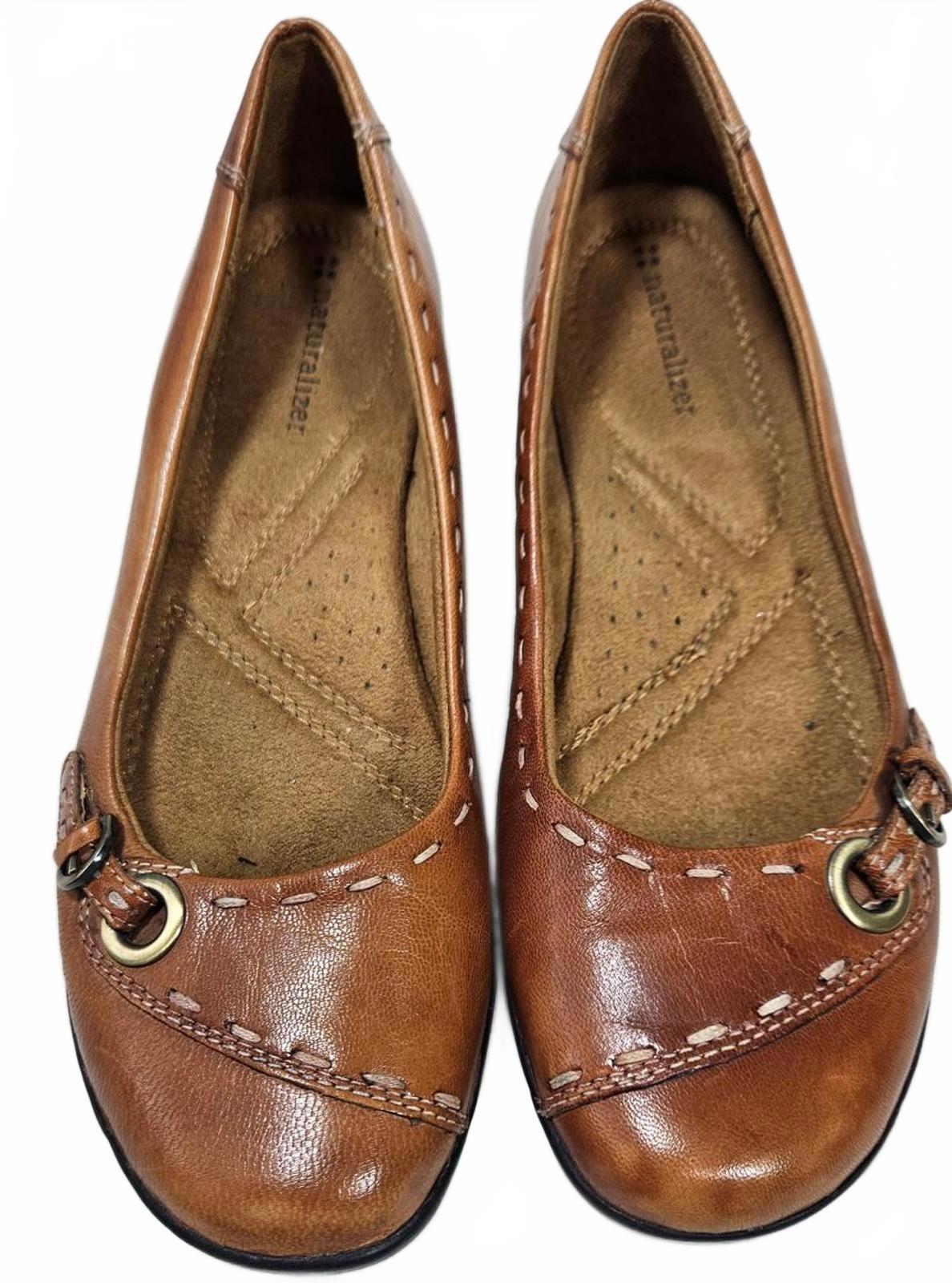 Naturalizer Women's Brown Leather Neman Loafer Slip-On Flats Size 7.5