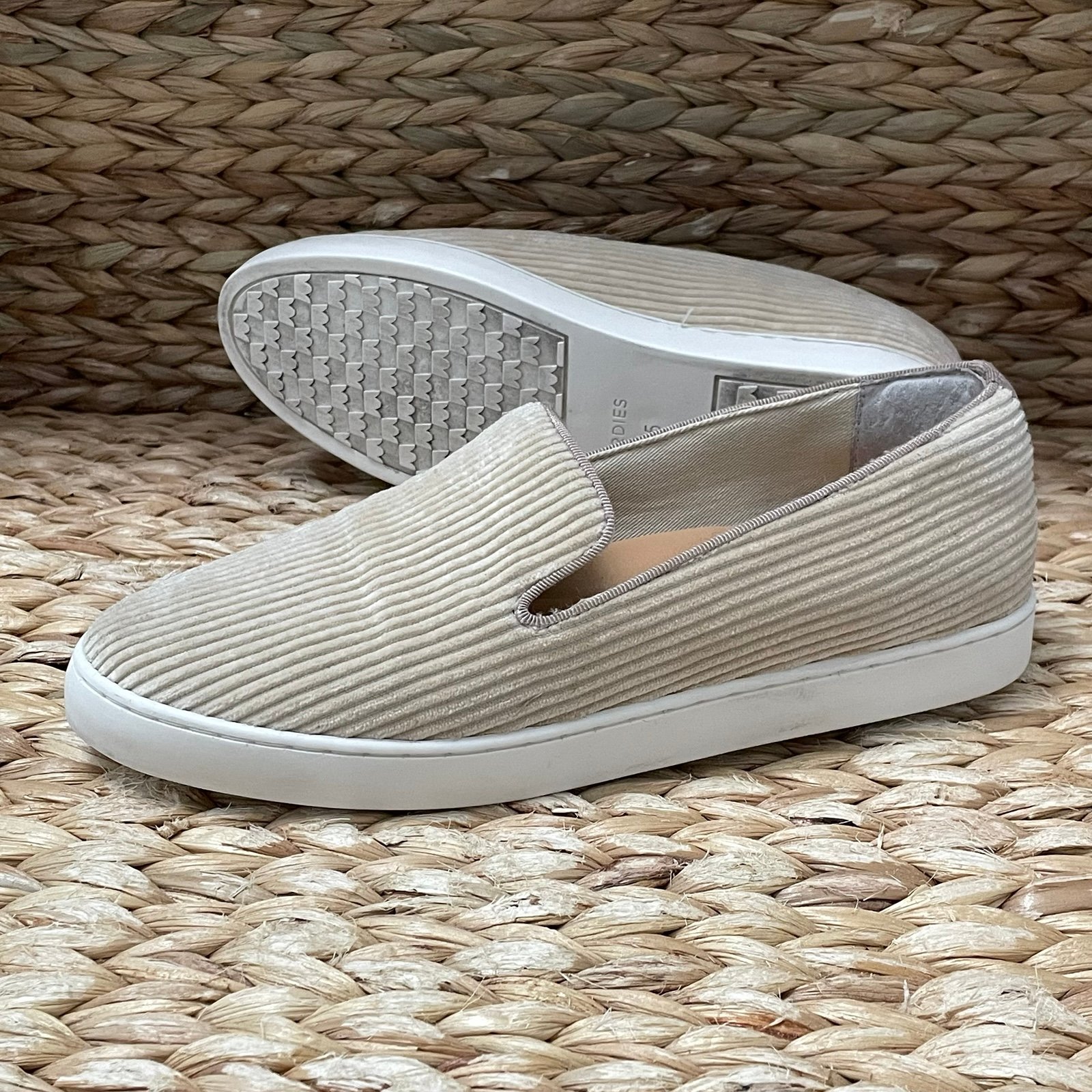 Birdies The Swift Oatmeal Corduroy Slip On Shoes