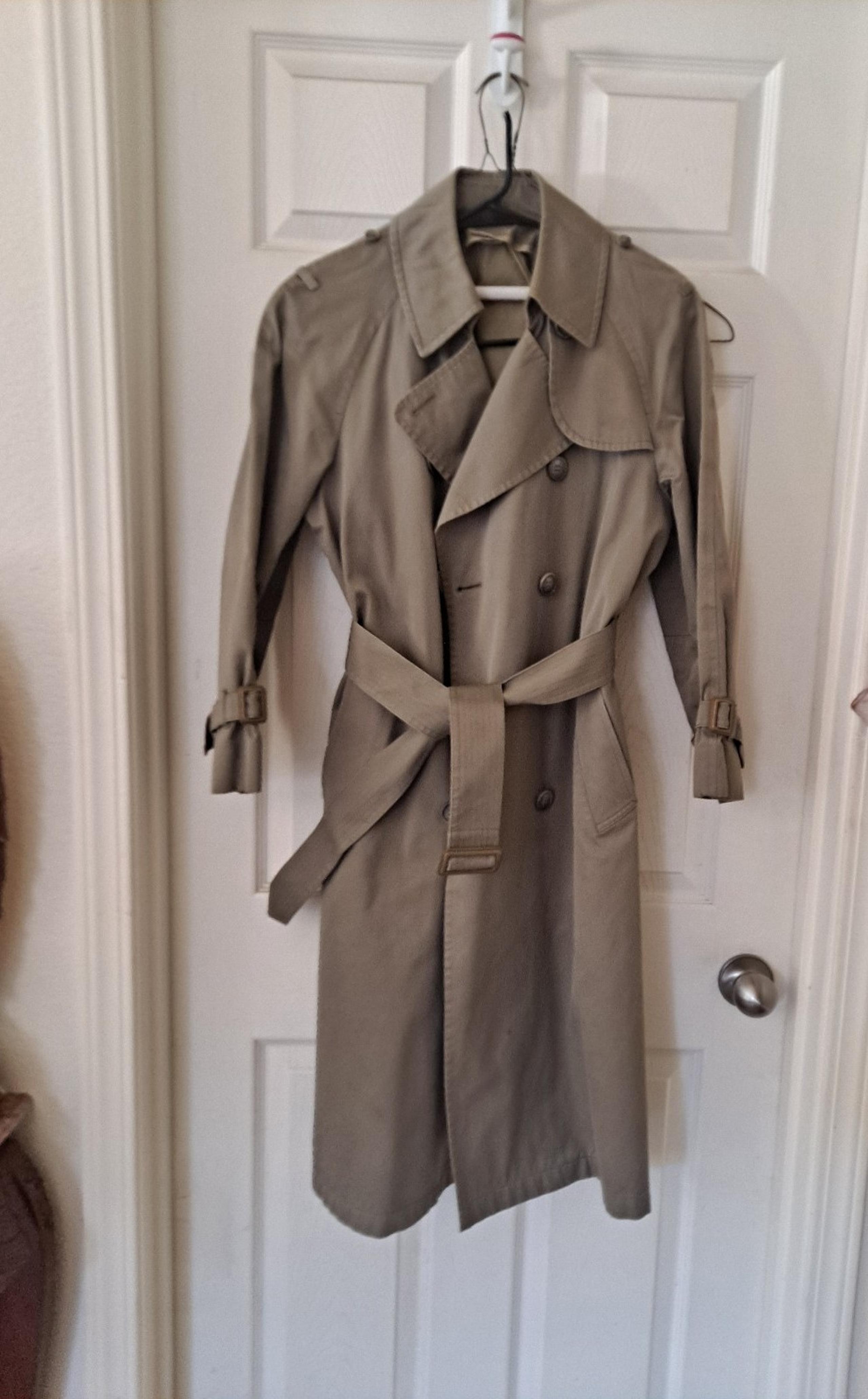 Green olive london fog trench coat