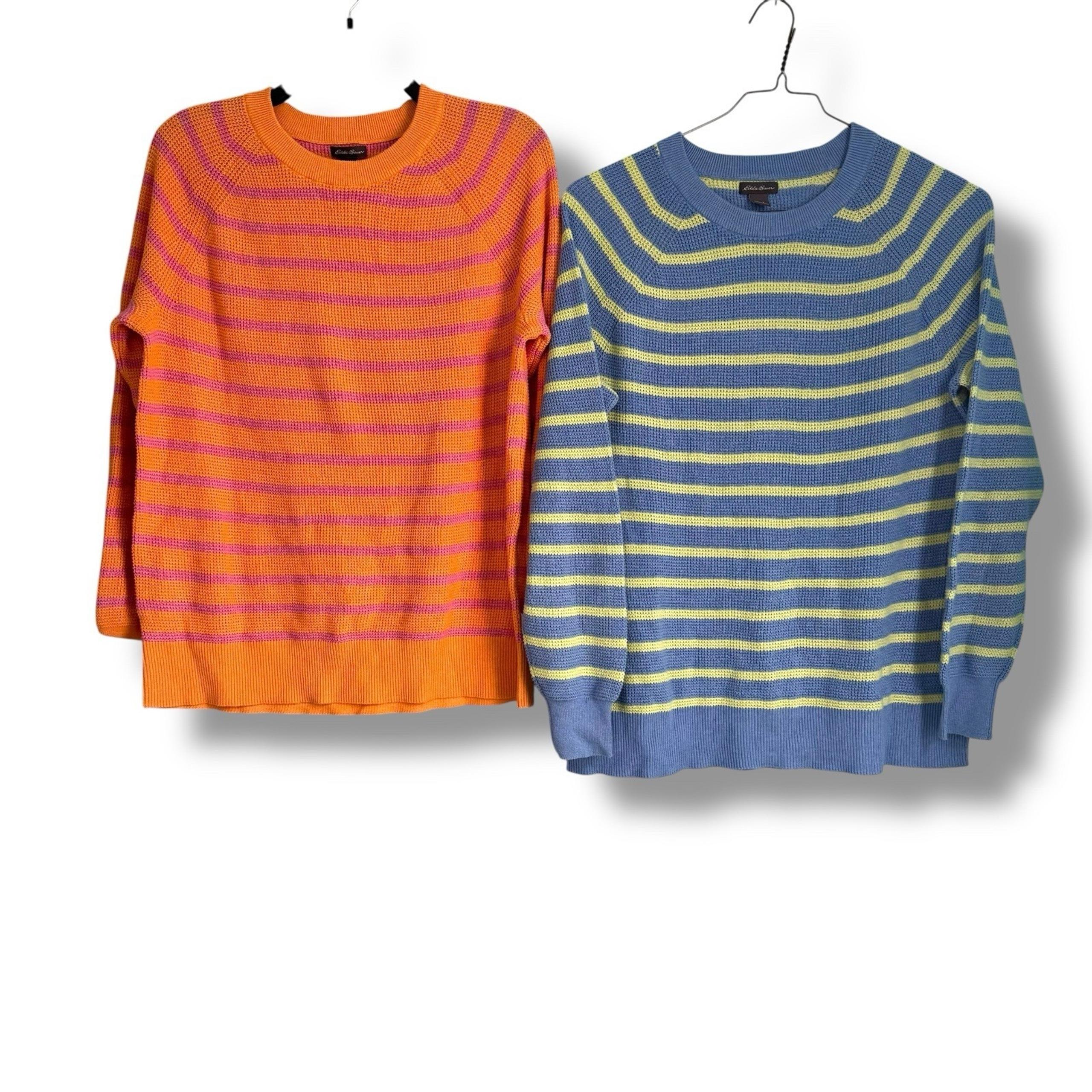 Eddie Bauer Thermal Womens L Multicolored Striped Pullover Long Sleeved Bundle