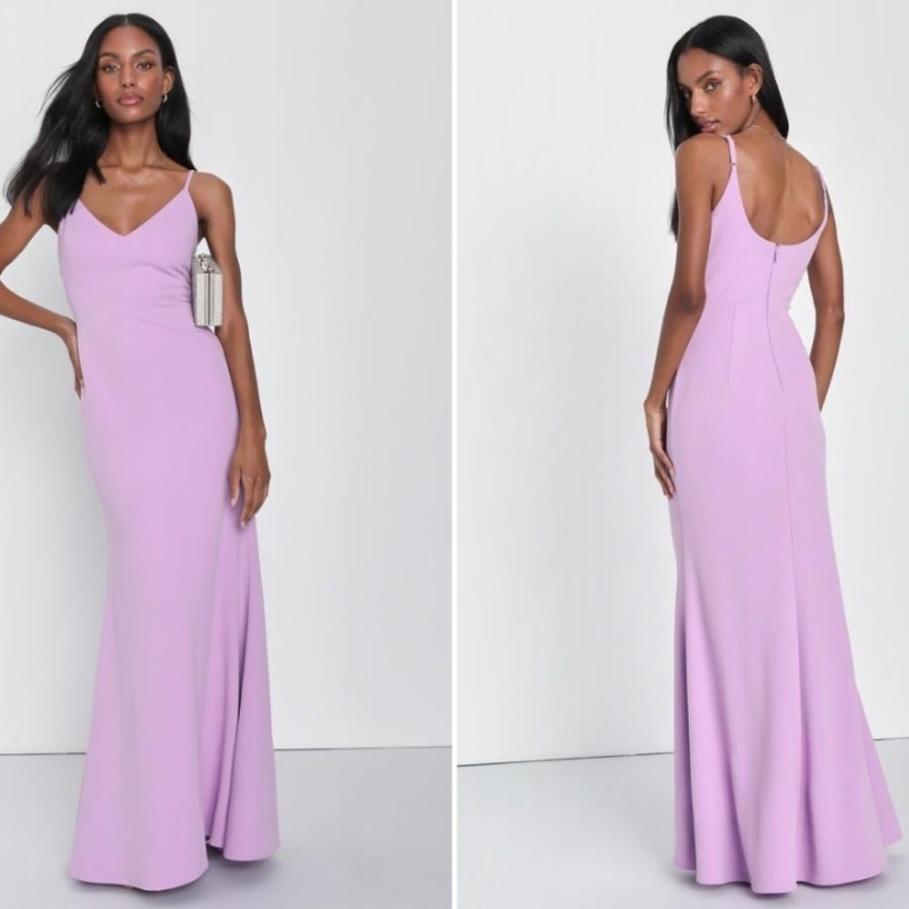 LULU's Prom Bridesmaid Modern Sexy Chic Lavender Mermaid Maxi Dress NWOT