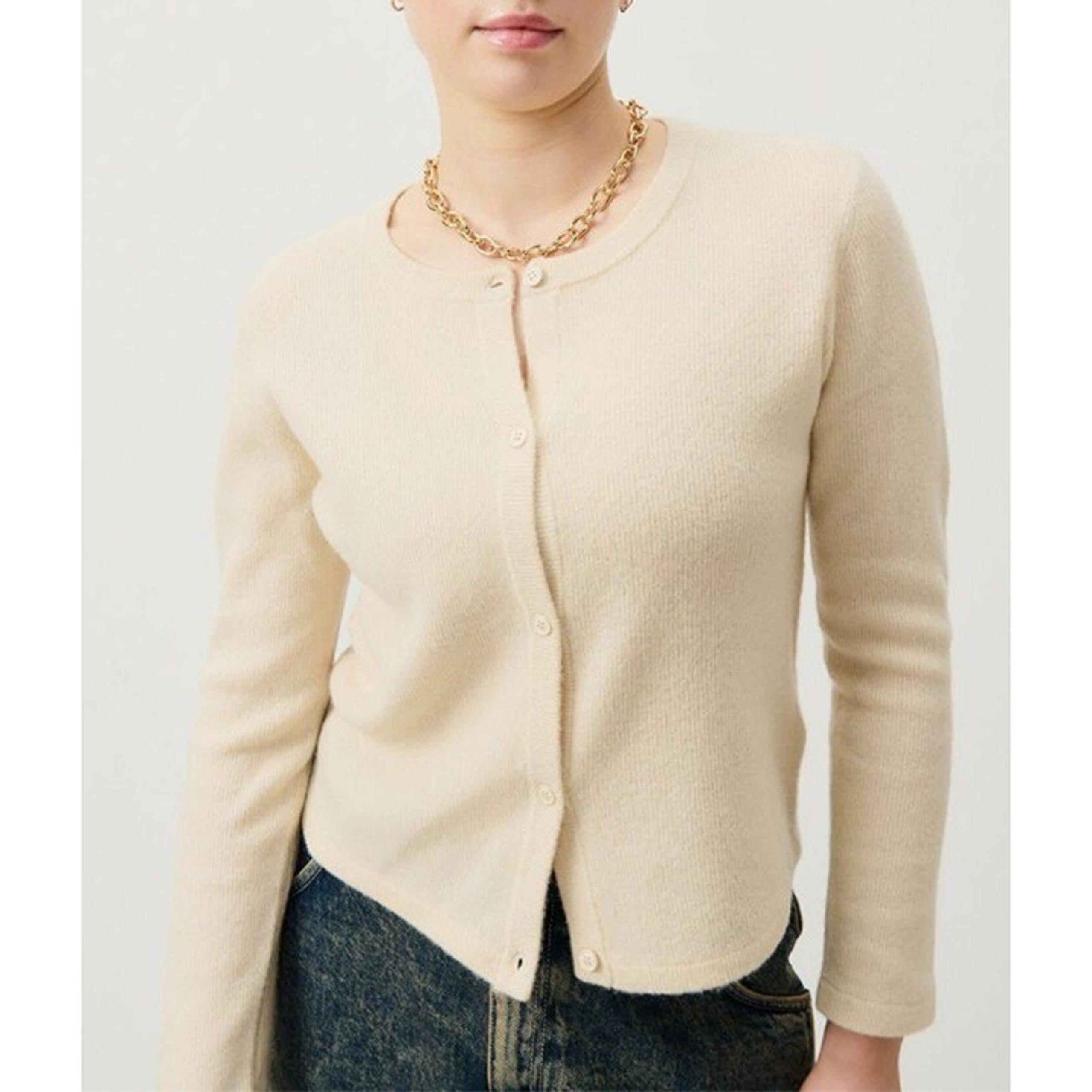 NWT American Vintage Raxow Wool Cashmere Cardigan Sweater Cream Size Large