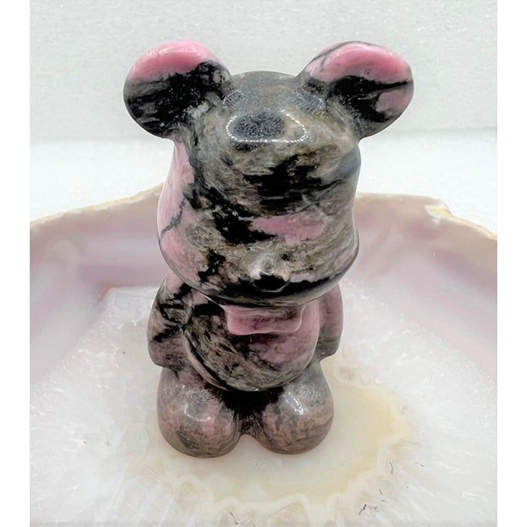 Rhodonite Teddy Bear Carving