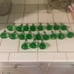20 Green Glass Knobs