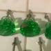 20 Green Glass Knobs