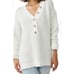 Free People Wool Whistle Henley Sweater Women's S White Cloud Combo Long Sleeve